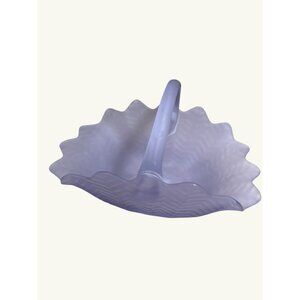 Vintage Laslo For Mikasa Scalloped Violet Glass Basket Herrington Pattern Japan